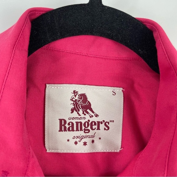 Rangers Original Fuchsia Pink Embroidered Button Front Western Shirt Size Small - Picture 4 of 9